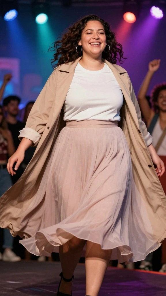 Layer Like a Pro: 17 Techniques for Plus Size Style That'll Change Your Wardrobe! - 13. Midi Skirts and Layering Magic 1