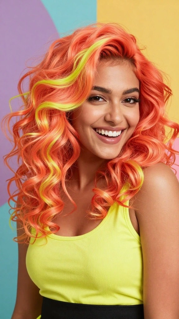 Refresh Your Look: 18 Seasonal Hair Color Updates That Will Wow Everyone! - 17. Coral and Lemonade Blend 1