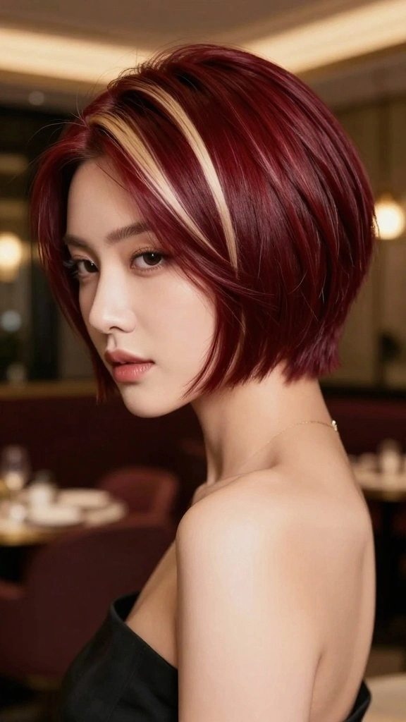 Unlock Your Inner Diva with These 12 Cherry Red Pixie Styles You Must Try! - 10. Glamorous Pixie with Highlights 1