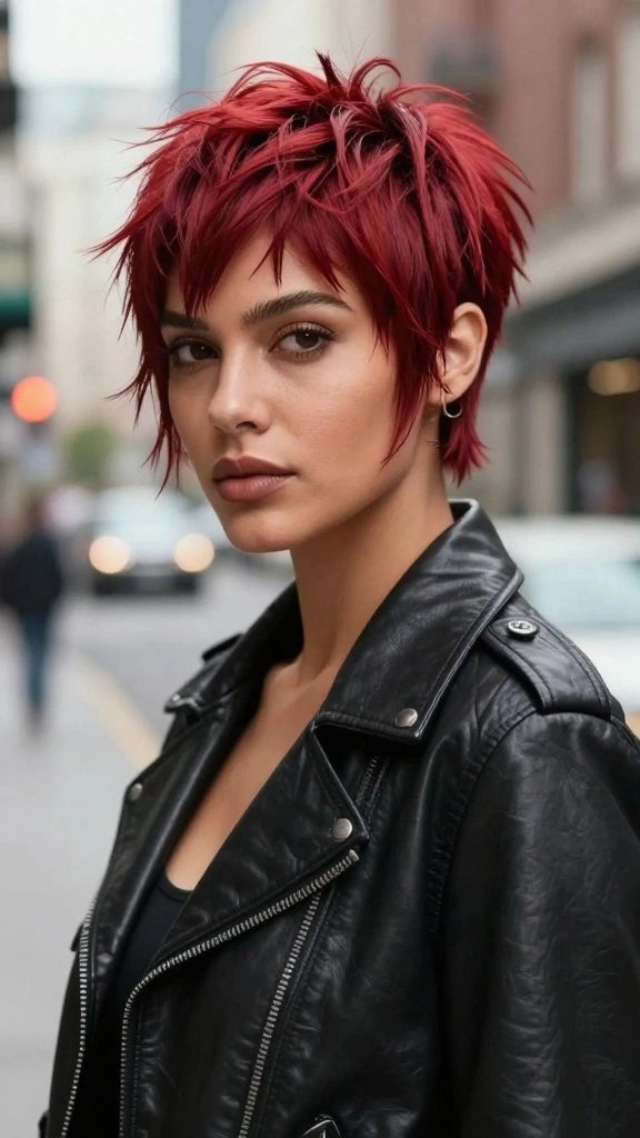 Unlock Your Inner Diva with These 12 Cherry Red Pixie Styles You Must Try! - 2. Edgy Textured Pixie 1