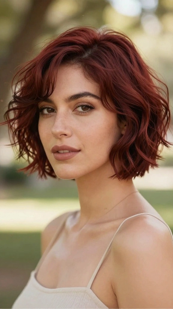 Unlock Your Inner Diva with These 12 Cherry Red Pixie Styles You Must Try! - 3. Soft Waves Pixie 1