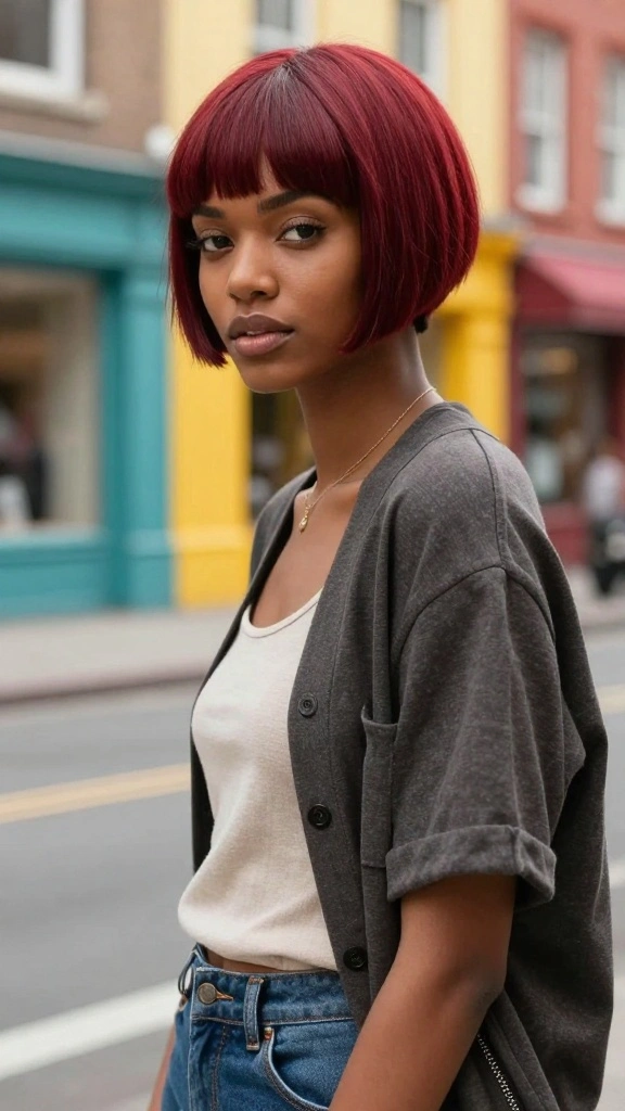 Unlock Your Inner Diva with These 12 Cherry Red Pixie Styles You Must Try! - 6. Pixie with Bangs 1