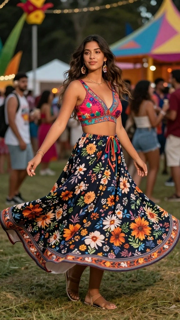 Unlock the 25 Secrets to Stunning Vintage-Inspired Festival Looks (You Won't Believe #5!) - 9. Bohemian Skirts 1
