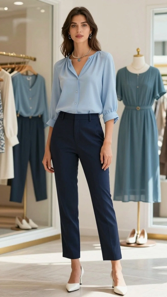 Unlock the Secret: 15 Color Palettes for a Stunning Mature Wardrobe! - 7. Coastal Blues: Breezy and Serene 1