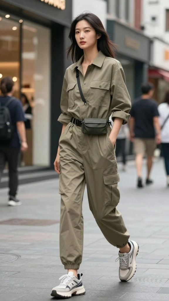 Unlock the Secrets of City Break Fashion: 12 Outfits That Slay! - 6. Street Style in a Utility Jumpsuit 1