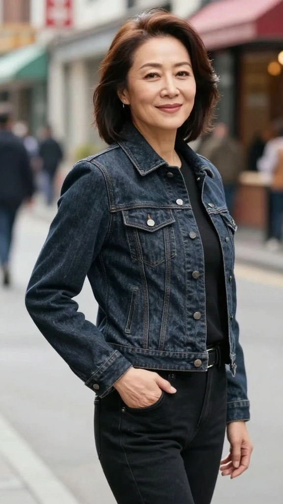 Unlock the Secrets of Confident Dressing After 40: 21 Must-Have Styles! - 19. Classic Denim Jacket 1