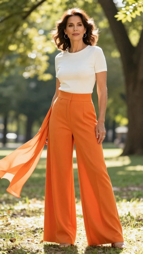 Unlock the Secrets of Confident Dressing After 40: 21 Must-Have Styles! - 5. Chic Wide-Leg Trousers 1
