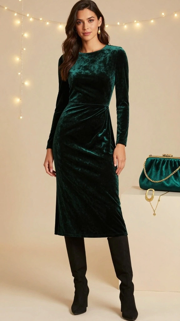 Winter Dinner Outfits That Look Expensive (Without Trying Too Hard) - 1. Velvet Elegance 1