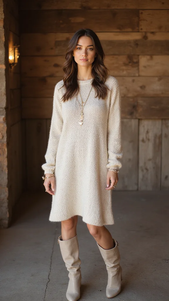 Winter Dinner Outfits That Look Expensive (Without Trying Too Hard) - 6. Cozy Knit Dresses 1