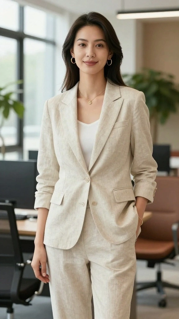 15 Work Summer Outfits That Will Elevate Your Capsule Wardrobe Game (Watch Out for #11!) - 1. The Classic Linen Blend Blazer 1
